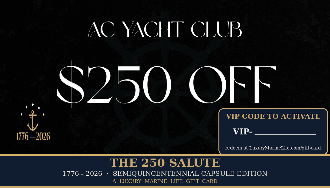The 250 Salute $250 gift card with VIP activation code - AC Yacht Club edition